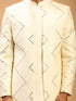 Men's Cream Mirror Indo Western Sherwani With Pant Set